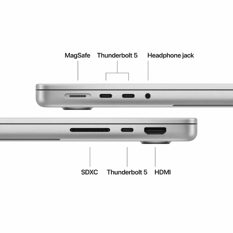 Apple MacBook Pro - 14.2" Standard Glass / M5 Pro / 15-Core CPU / 16-Core GPU / 24GB RAM / 1TB SSD / Arb/Eng / Silver / 1YW (Z1MH0032R)