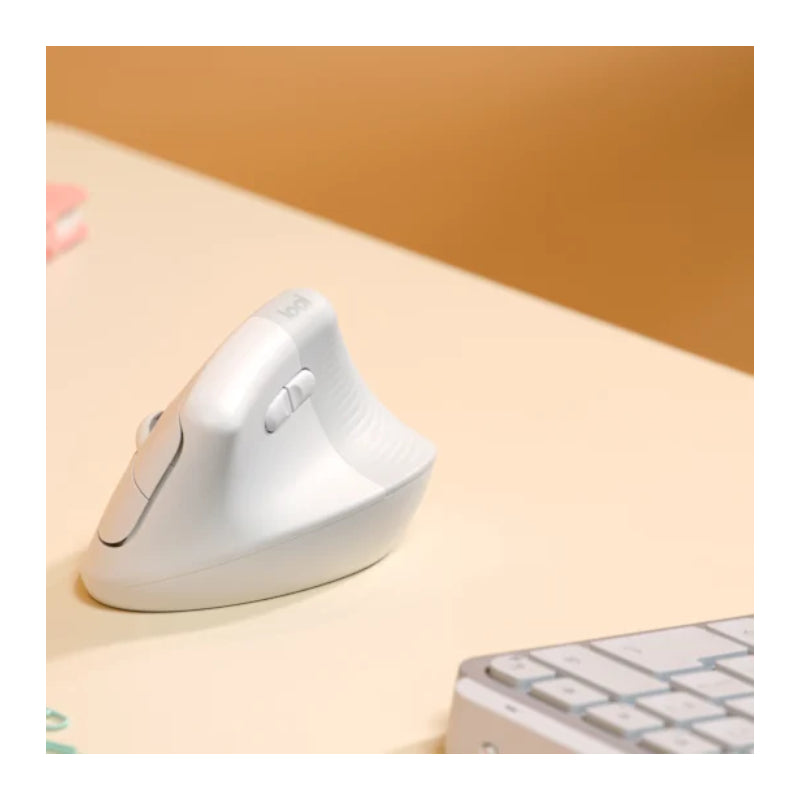 Logitech Lift Vertical Ergonomic Mouse - Bluetooth / 1000 DPI / Off-white
