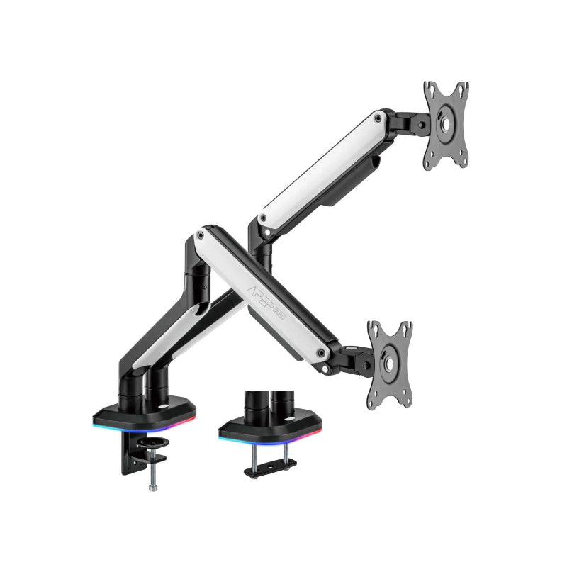 SADES Apep SA-MS02 Dual Monitor Mount Arm (Max Screen size 32"/9KG Per ARM) - White