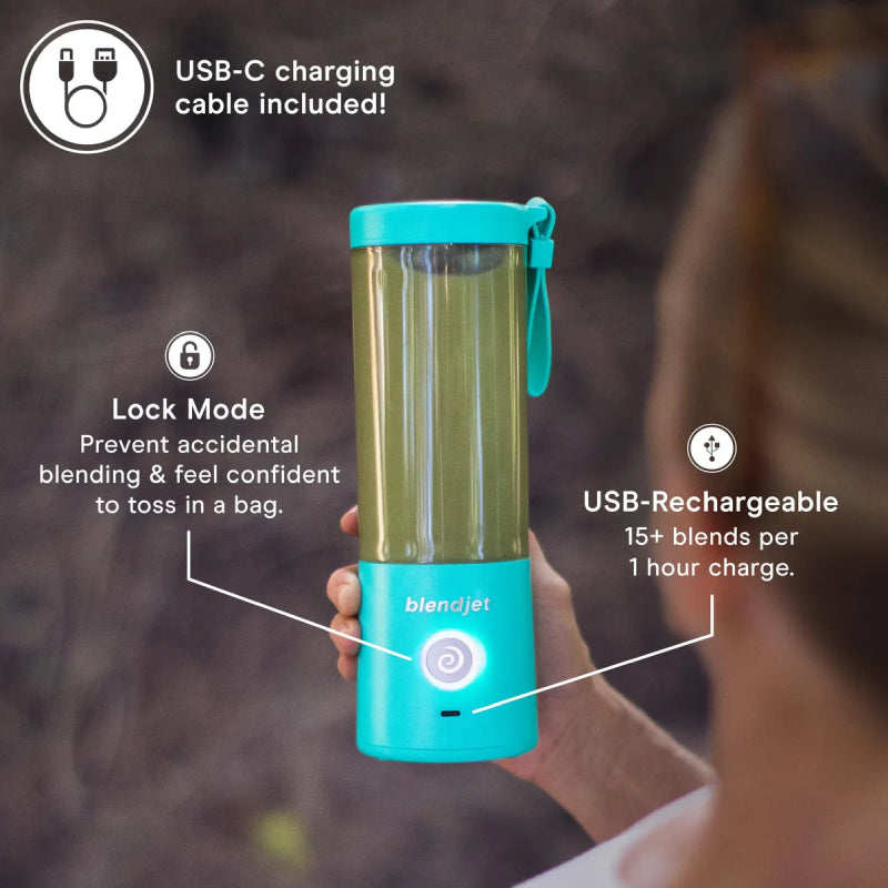 BlendJet V2 Portable Blender - 475ml / 200W / USB-C / Sea Glass