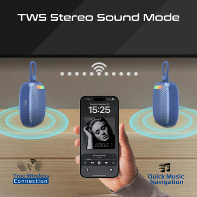 PROMATE CrystalSound 7W High-Definition Wireless Speaker - 1800mAh / Bluetooth 5.4 / Blue