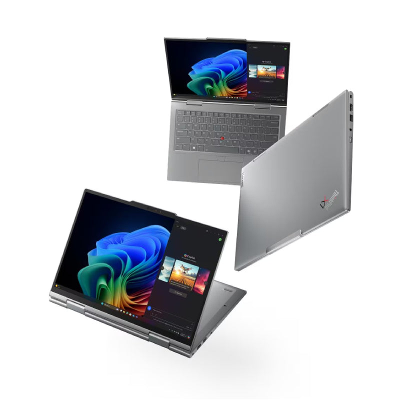 لينوفو ثينك باد 2-in-1 الجيل إصدار Aura Edition Copilot+ جهاز كمبيوتر شاشة 14 بوصة WUXGA متعددة اللمس ألترا V / 32 جيجابايت سعة إس إس ديزين 1 تيرابايت إس إس دي NVMe م.2) / تعزيز بالذكاء الاصطناعي، فوق إلى TOPS / ويندوز 11 برو قلم لينوفو يوجا قلم ضمان ثلاث سنوات Eng/Arb - لابتوب