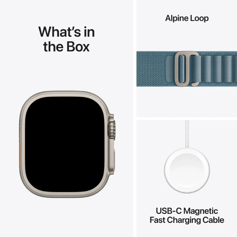 Apple Watch Ultra 3 - LTPO OLED / 64GB / 49mm / Bluetooth / Wi-Fi / Cellular / Small / Natural Titanium Case with Light