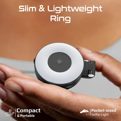 PROMATE 360° Rotatable Ultra-Slim MagSafe Rechargeable LED Ring Light - Grey