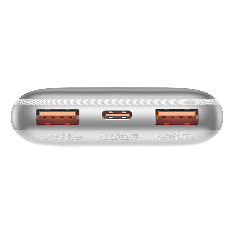 Baseus Bipow Pro Digital Display Fast Charge Power Bank - 10000mAh/ 22.5W/ White