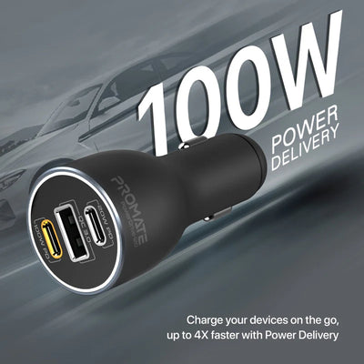 PROMATE RapidCharge Car Charger with Dual Power - 120W / USB-A / USB-C