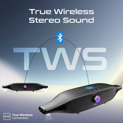 PROMATE Delta-X 20W Bass Boost Quad Speaker Wireless RGB Soundbar - Up to 20M / 6400mAh / Black