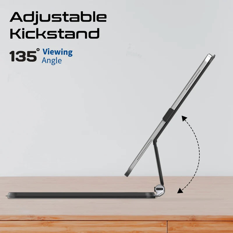 PROMATE Folio Touch Wireless iPad Keyboard Case with Backlight and Smart Connector