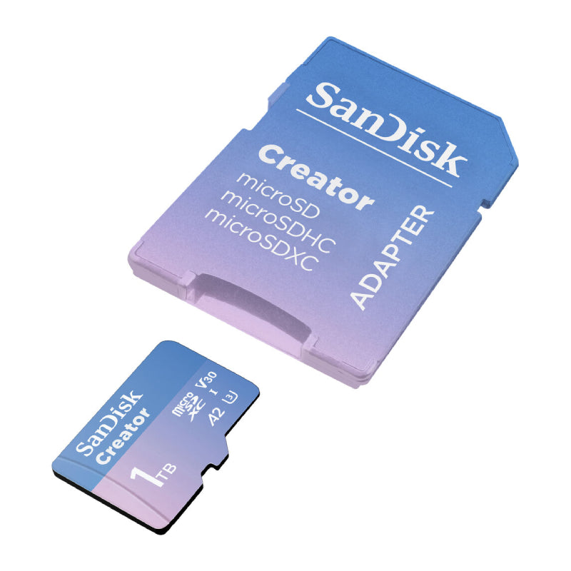SanDisk Creator Creator UHS-I microSD بطاقة ذاكرة رقمية صغيرة بطاقة بطاقة ذاكرة رقمية صغيرة محول (SD) - 1 تيرابايت / فوق إلى 190 ميجابايت/ثانية