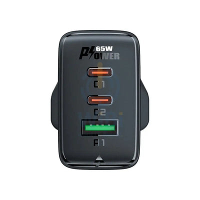 ACEFAST A44 PD65W GaN Fast Charge Wall Charger - 2x USB-C / 1x USB-A / Black Accessories > Power Adapters > Offer Zone