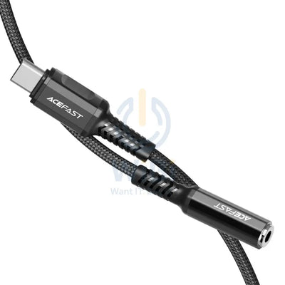 ACEFAST C1-07 USB-C to 3.5mm aluminum alloy headphones adapter cable - Black Accessories > Cables & Converters > Cables