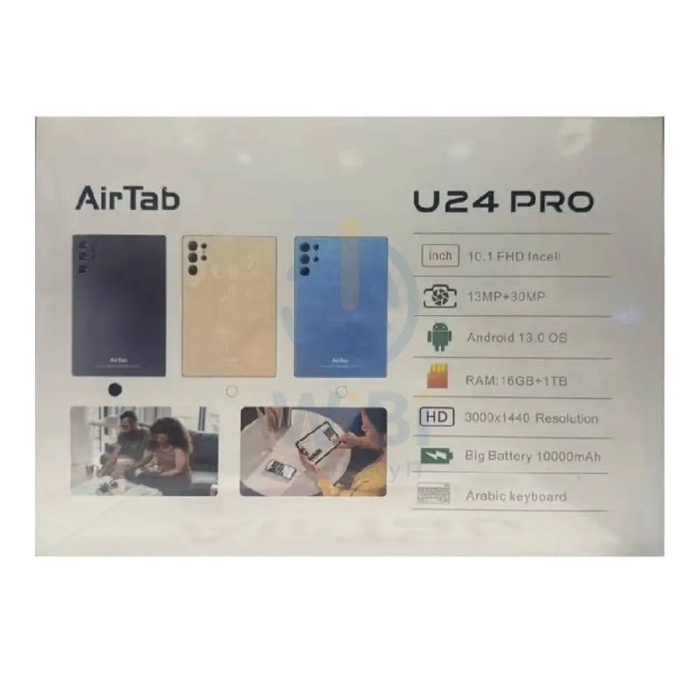 جهاز AirTab U24 برو مع لوحة مفاتيح / 10.1 بوصة FHD / 16 جيجابايت / 1 تيرابايت / 5جي / أسود هواتف تابلت