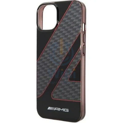 AMG iPhone 14 Pro Max Transparent Double Layer Case with Checkered Flag Pattern - Red Accessories > Mobiles & Tablets >