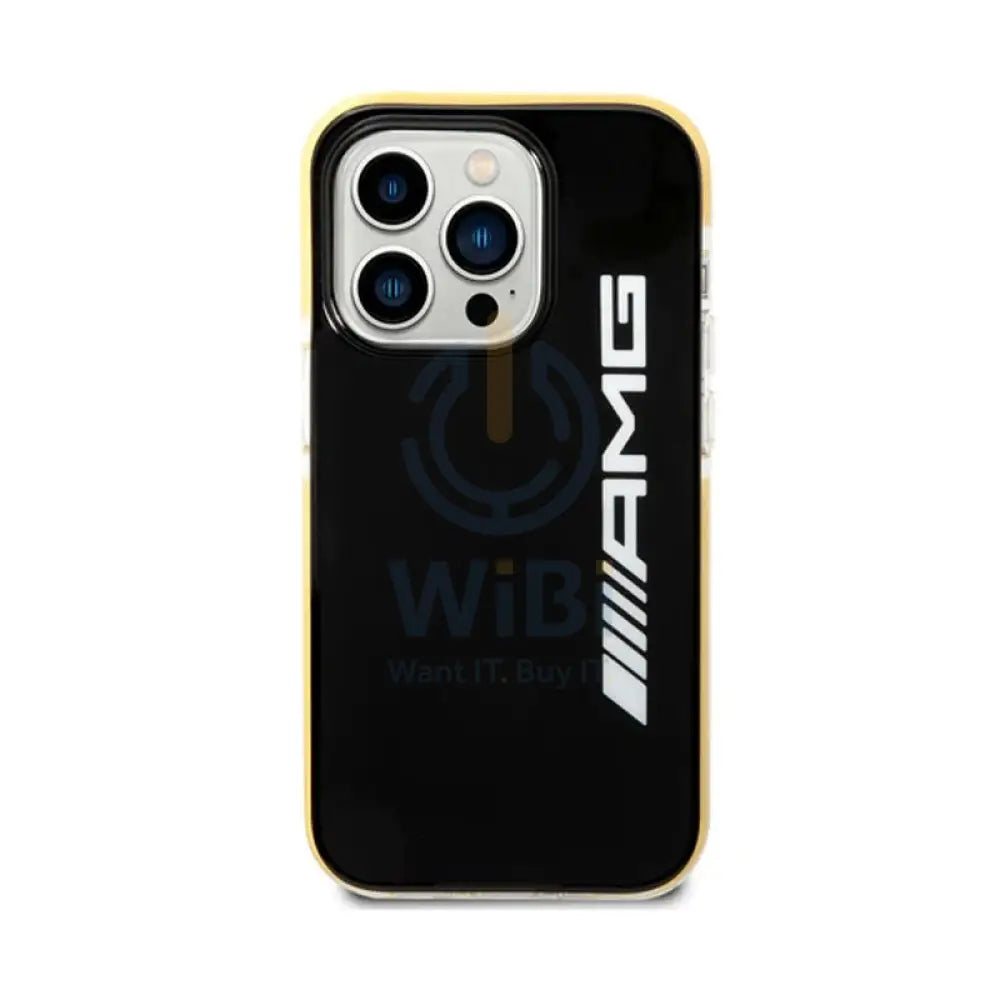 AMG PC/TPE Hard Case Bumper Protection - Apple iPhone 14 Pro / Black / Yellow Accessories > Mobiles & Tablets > Mobiles