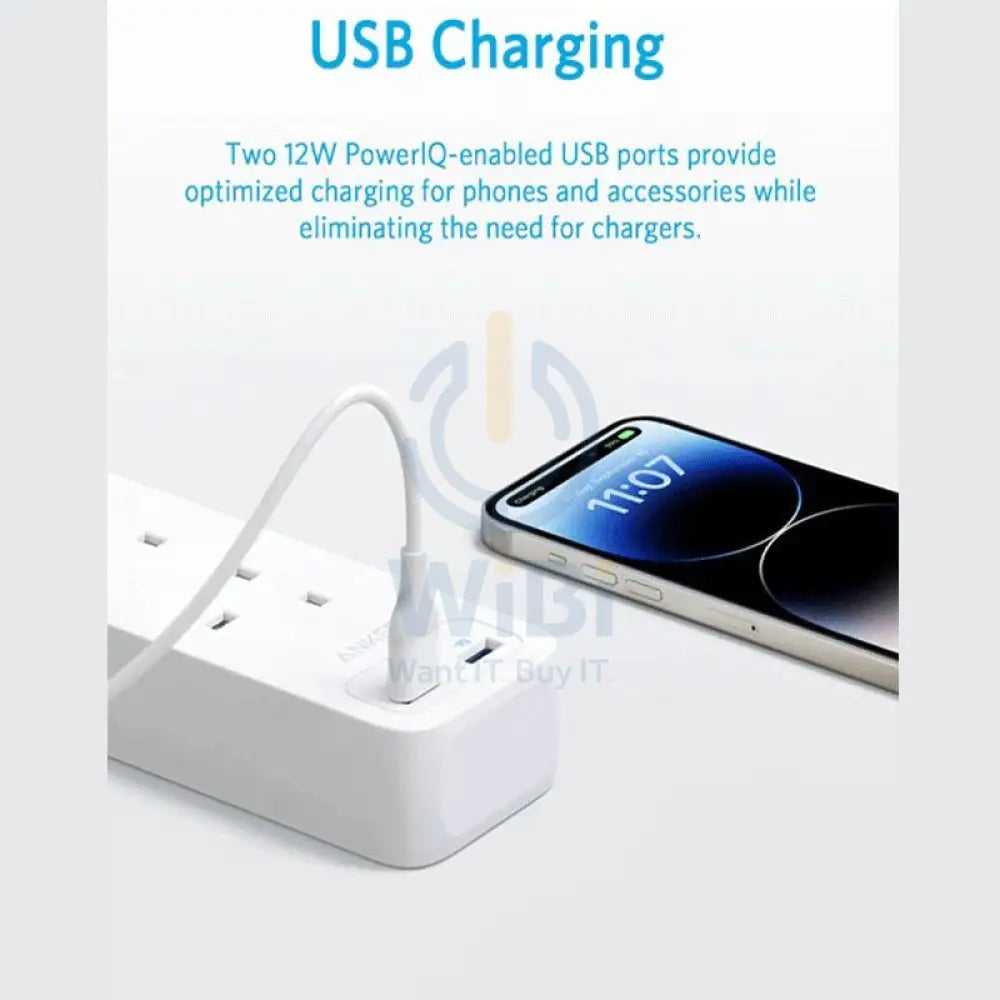 Anker 322 4-in-1 Extension Power Socket - 2x USB-A / 2m Cable Length / White Accessories > Power > Power Protection >
