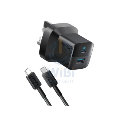 Anker 323 Charger with 322 USB-C to USB-C Cable (33W 3ft) -Black Accessories > Power Adapters