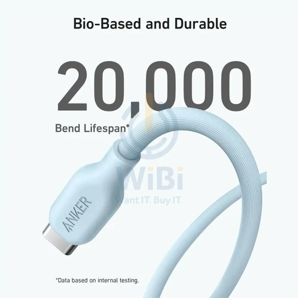 Anker 542 USB-C to Lightning Cable (Bio-Based) (0.9m/3ft) -Blue Accessories > Cables & Converters > Cables > Offer Zone