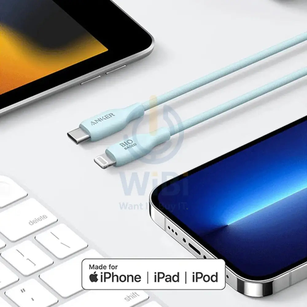 Anker 542 USB-C to Lightning Cable (Bio-Based) (1.8m/6ft) -Blue Accessories > Cables & Converters > Cables > Offer Zone