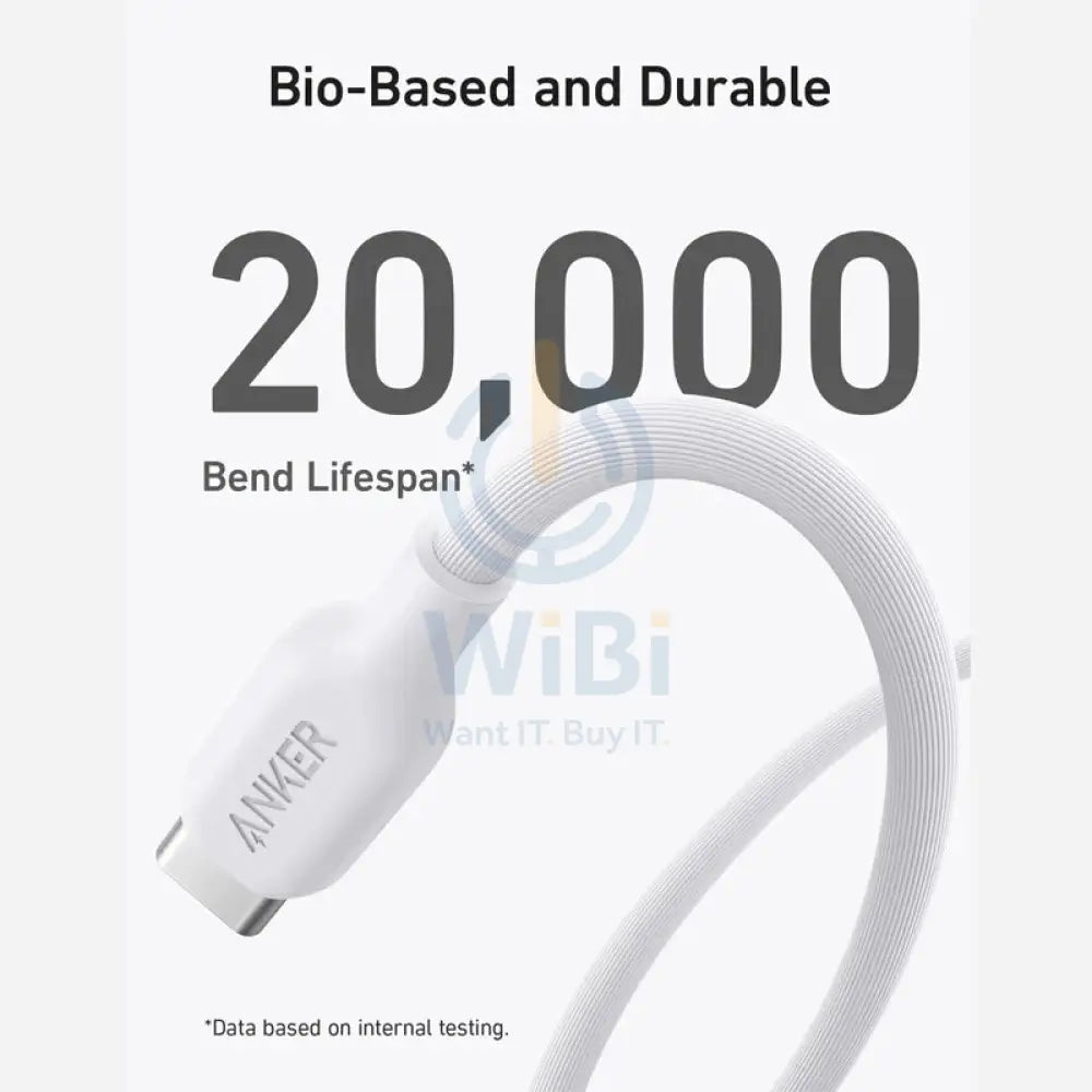 Anker 544 USB-C to USB-C Cable 140W (Bio-Based) (0.9m/3ft) -White Accessories > Cables & Converters > Cables > Offer