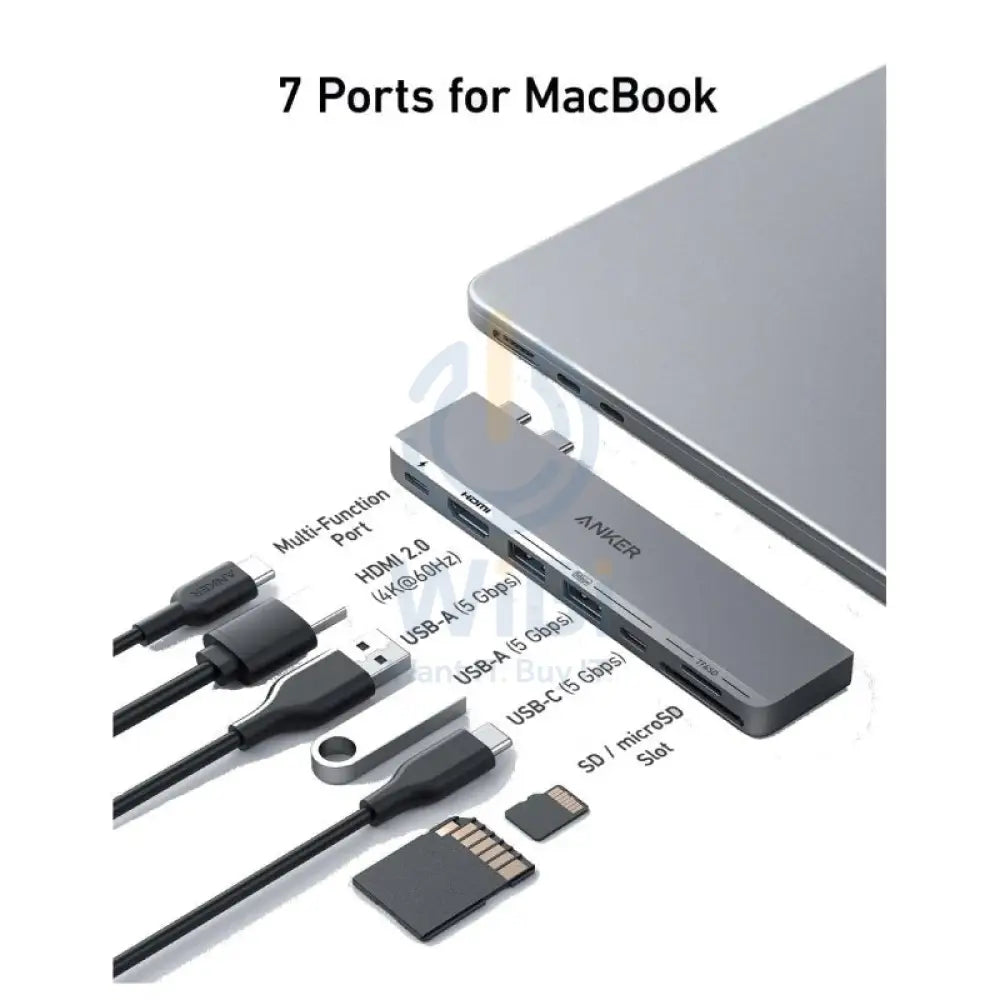 Anker 547 USB-C Hub (7-in-2 for MacBook) - Silver Accessories > Cables & Converters > Cables > Offer Zone