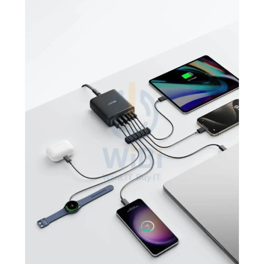 Anker 6-Port Charger - 112W / USB-A / USB-C / Black Accessories > Power Adapters