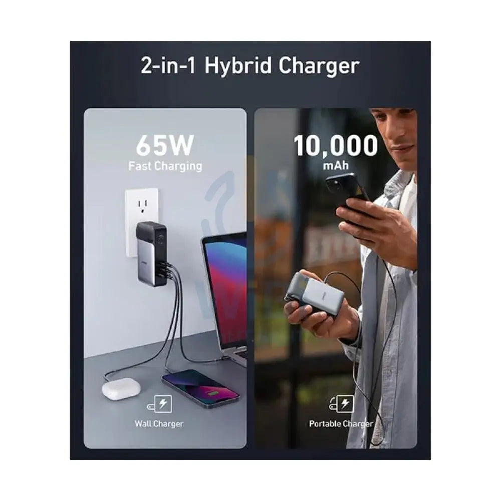Anker 733 (2-in-1) GaNPrime Power Bank - 10000mAh / 65W / 2x USB-C / 1x USB-A / Black Accessories > Power Bank > Offer