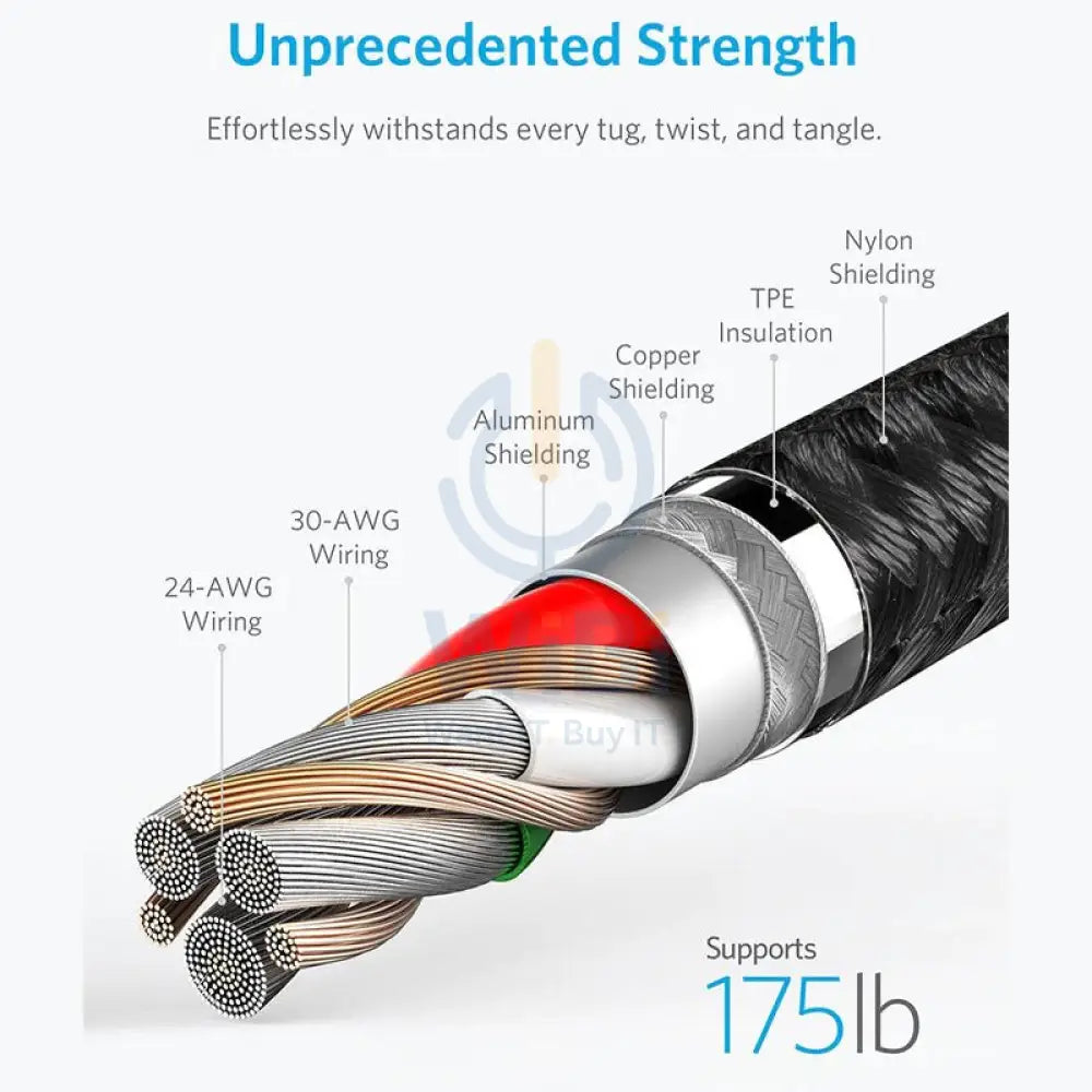 Anker C89 Powerline + II Lightning Cable - 0.9 Meter / Black Accessories > Cables & Converters > Cables