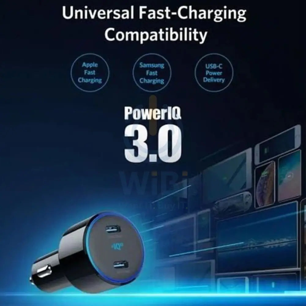 Anker PowerDrive + III Duo Black 48W & PIQ 3 - Black Accessories > Power Adapters