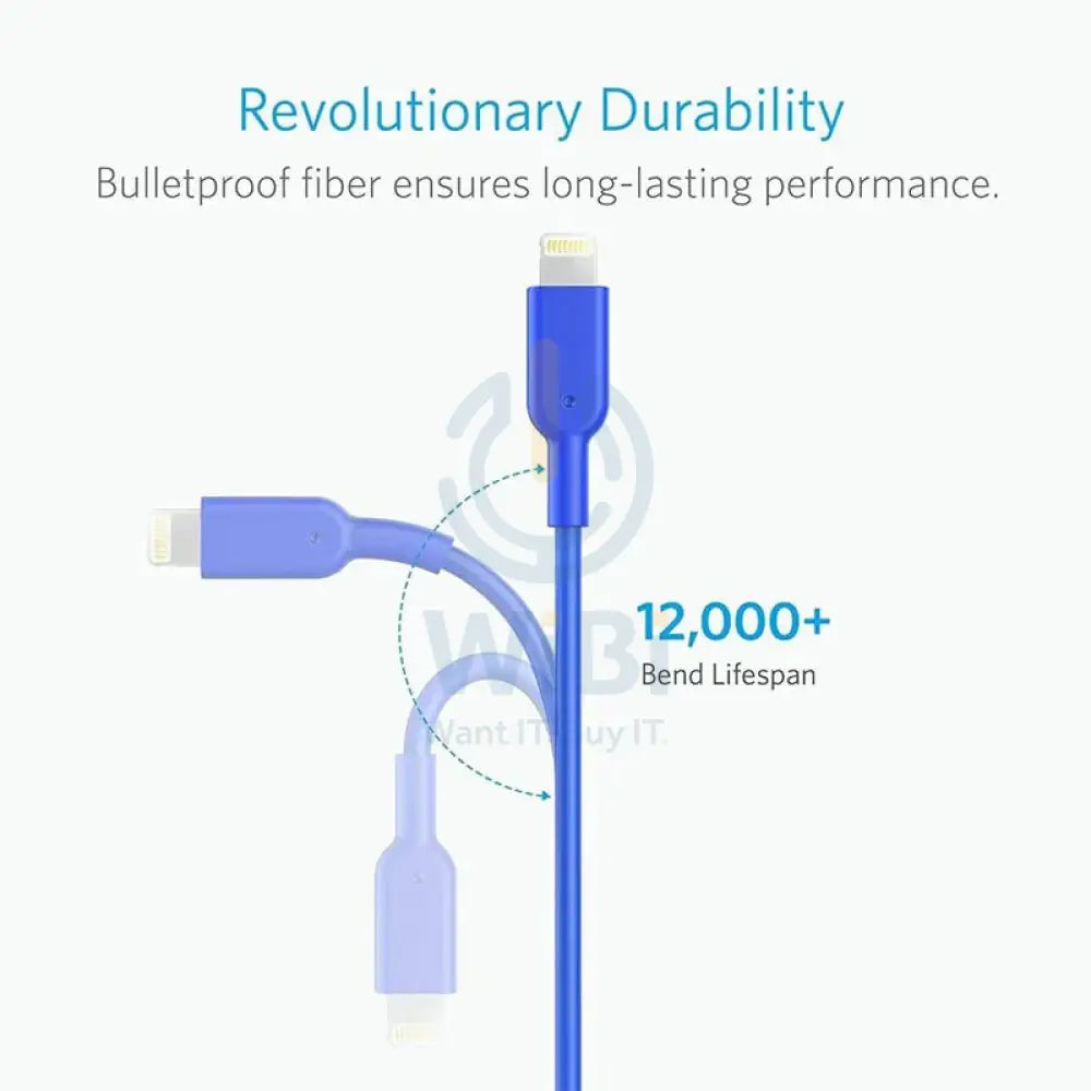 Anker PowerLine II Lightning (0.9m /3ft) C89 - Blue Accessories > Cables & Converters > Cables