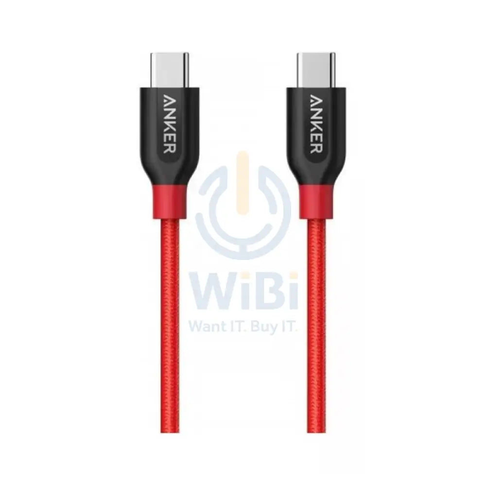 Anker Powerline + USB-C to USB-C 2.0 (0.9m) - Red Accessories > Cables & Converters > Cables