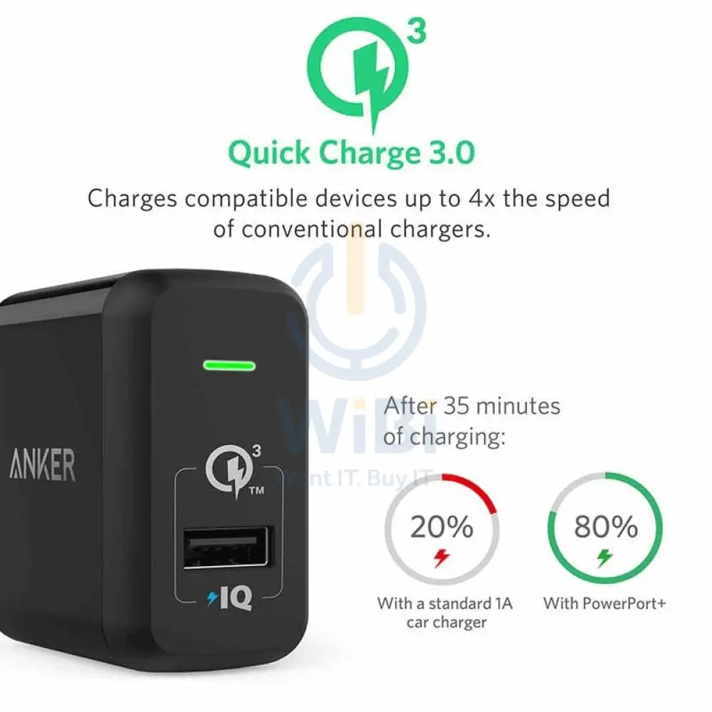 Anker PowerPort + 1 with QC3.0 and IQ (Black) Accessories > Power Adapters > Offer Zone