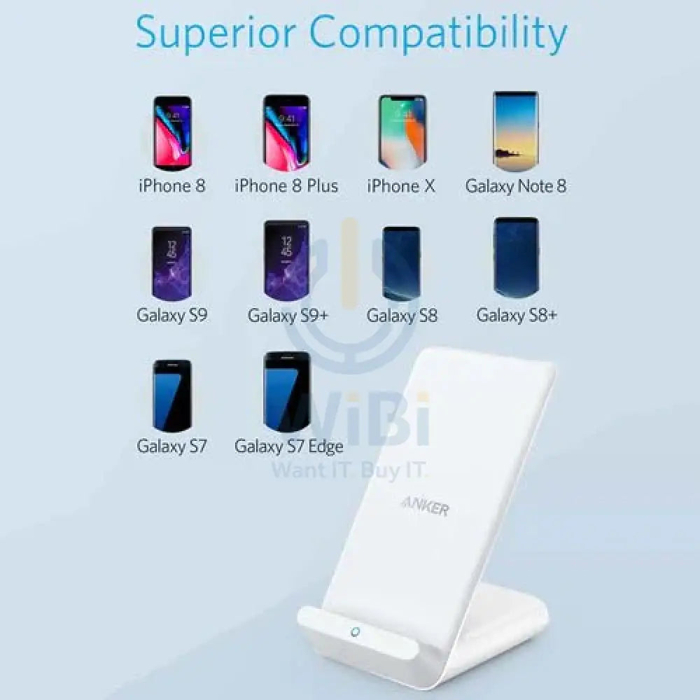 Anker PowerWave 7.5W Stand Wireless Charger - White Accessories > Mobiles & Tablets > Tablets