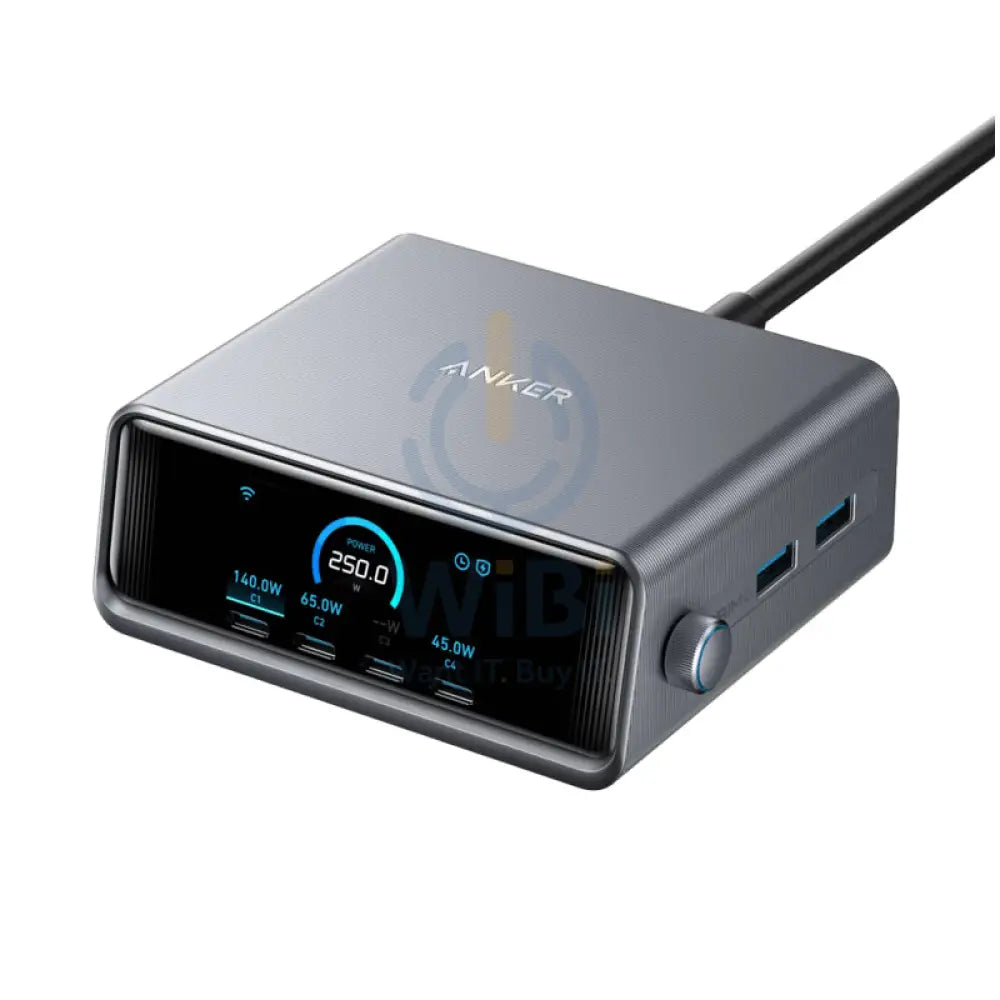Anker Prime Charger - GaNPrime / 250W / 6 Ports - Silver Accessories > Power Bank