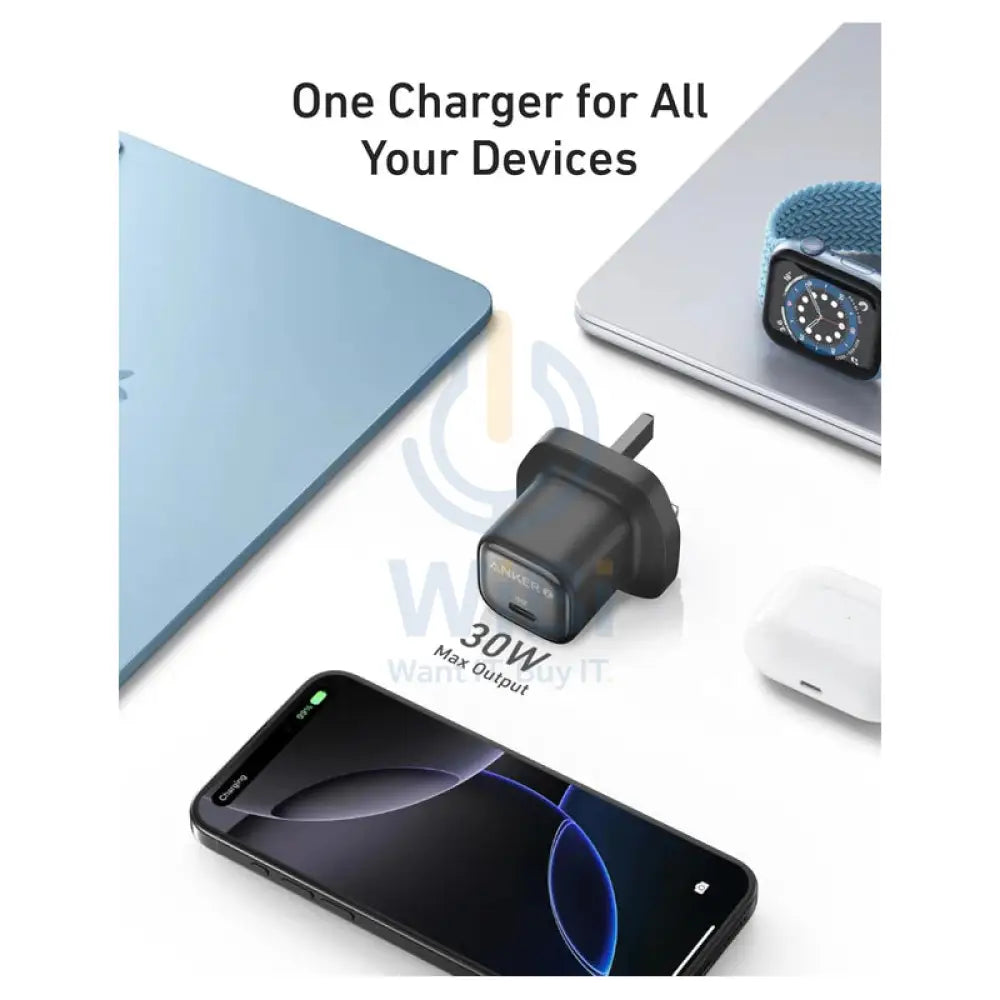 انكر شاحن زولو شاحن - 30 واط / يو اس بي/ أسود اكسسوارات > طاقة محولات