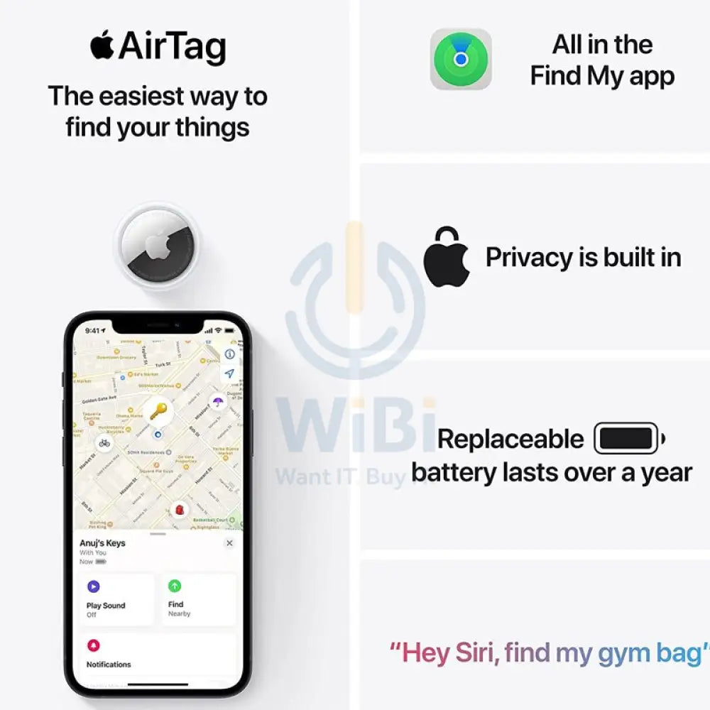 Apple AirTag - Bluetooth / White (1 Pack) Accessories > Mobiles & Tablets
