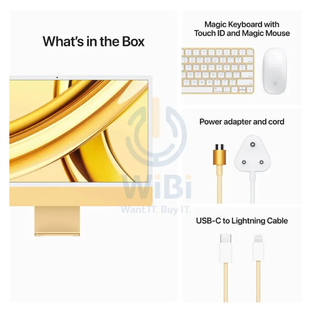 Apple iMac - 24’’ / M3 / 8-Core CPU / 10-Core GPU / 16 Core Neural Engine / 8GB RAM / 512GB SSD / Arb/Eng / Yellow