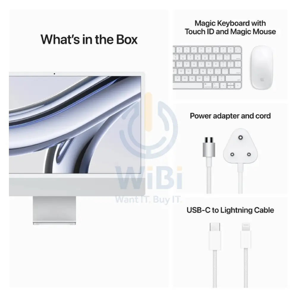 Apple iMac - 24’’ / M3 / 8-Core CPU / 8-Core GPU / 16-Core Neural Engine / 24GB RAM / 1TB SSD / Arb/Eng / Silver / 1YW