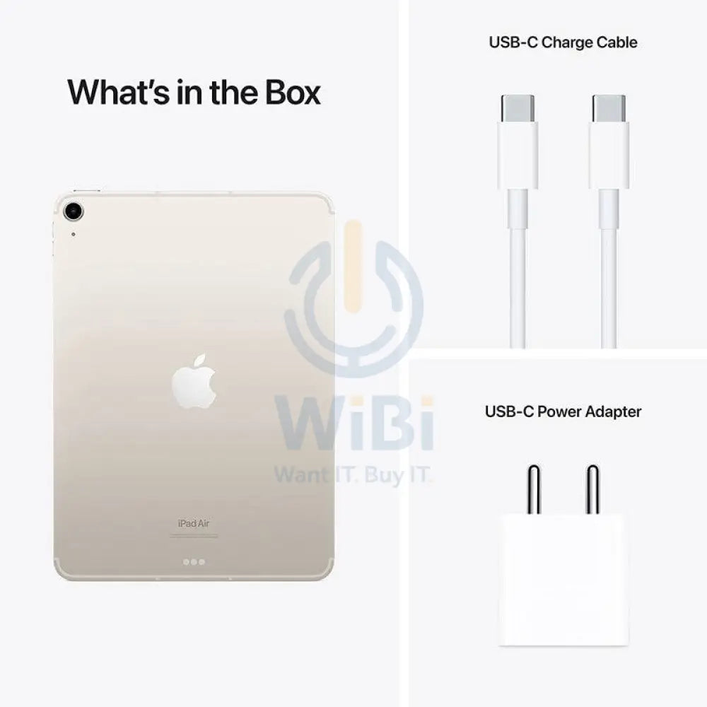Apple iPad Air (5th Gen) - M1 Chip / 64GB / 10.9" Liquid Retina / Wi-Fi / Cellular / 1YW / Starlight - Tablet