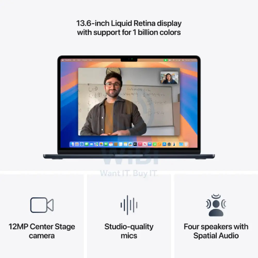 Apple MacBook Air - 13.6’’ / M4 / 10-Core CPU / 8-Core GPU / 16-Core Neural Engine / 16GB RAM / 256GB SSD / Midnight