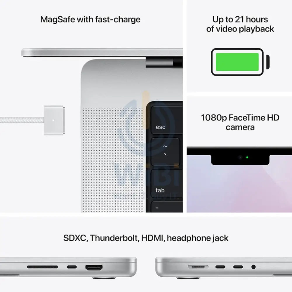 Apple MacBook Pro - 16.2’’ / M1 Max / 10-Core CPU / 32-Core GPU / 32GB RAM / 1TB SSD / Arb/Eng / Silver / 1YW Laptops