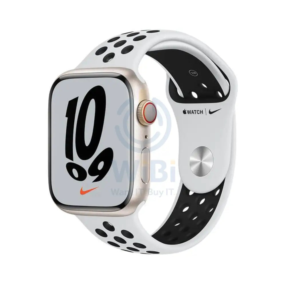 Apple Watch Nike Series 7 With Sport Band - LTPO OLED / 32GB / 41mm / Cellular / Wi-Fi / Starlight