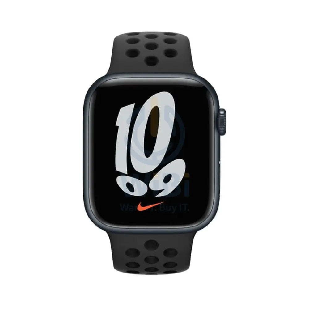 ابل ساعة نايك الإصدار 7 مع سوار رياضي - LTPO OLED / 32 جيجابايت / 45 ملم / خلوي / واي-فاي / ميدنايت أسود