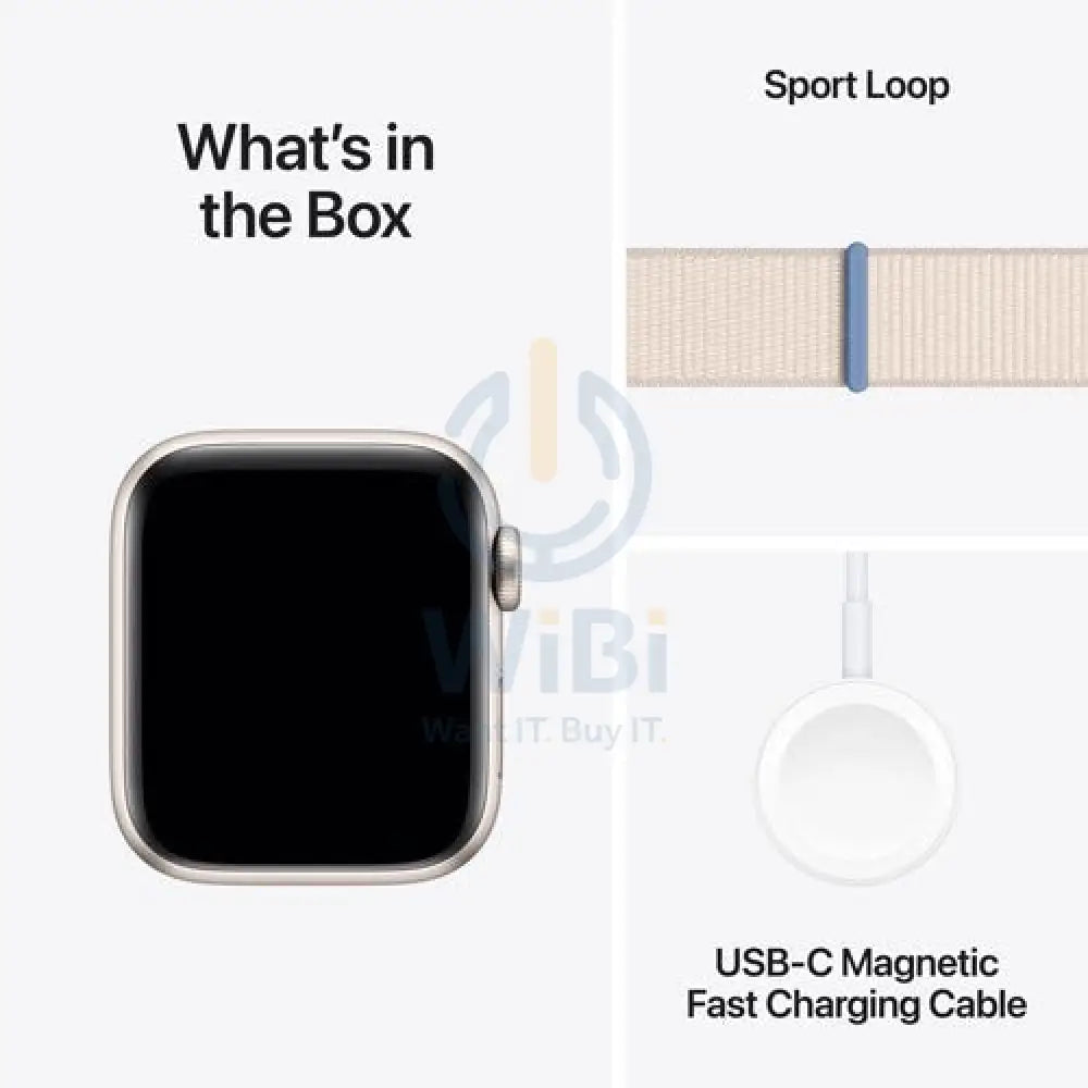 Apple Watch SE Gen 2 With Sport Loop - LTPO OLED / 32GB / 40mm / Bluetooth / Wi-Fi / Cellular / Starlight Smart Watches