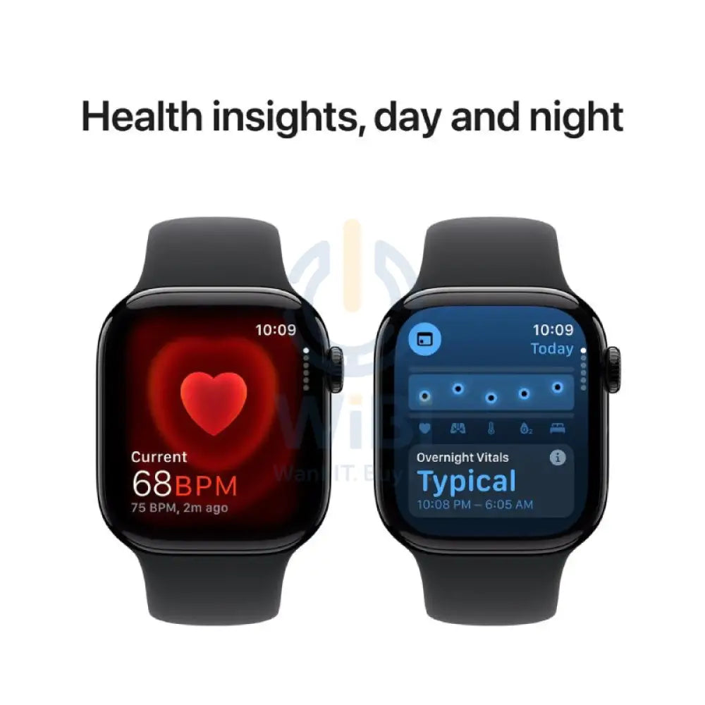 Apple Watch Series 10 with Sport Band - LTPO OLED / 64GB / 42mm / Small/Medium / Bluetooth / Wi-Fi / Jet Black Smart