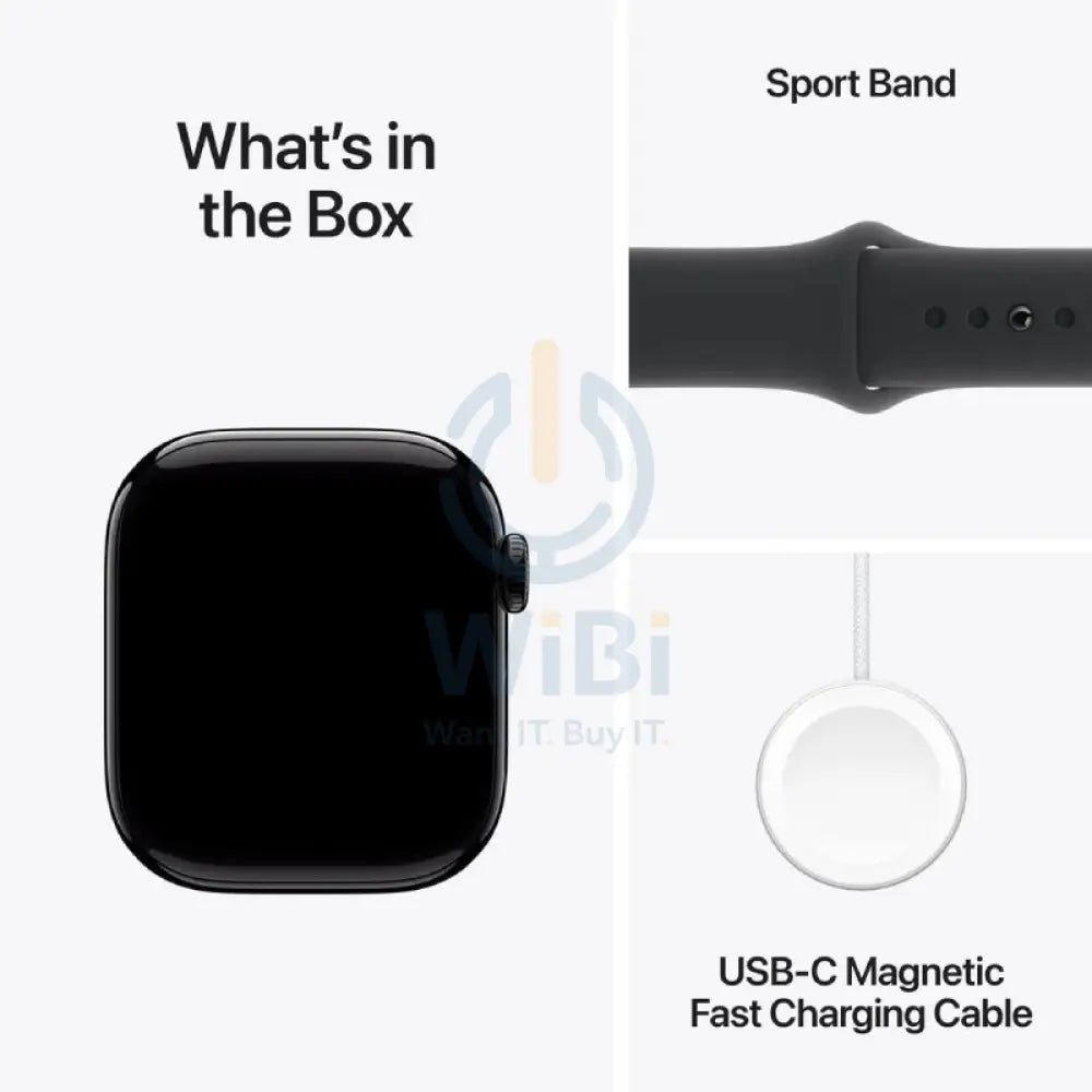 Apple Watch Series 10 with Sport Band - LTPO OLED / 64GB / 42mm / Small/Medium / Bluetooth / Wi-Fi / Jet Black Smart