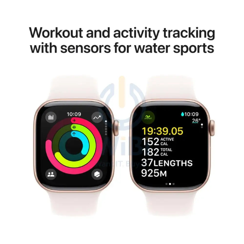 Apple Watch Series 10 with Sport Band - LTPO OLED / 64GB / 42mm / Small/Medium / Bluetooth / Wi-Fi / Rose Gold Smart
