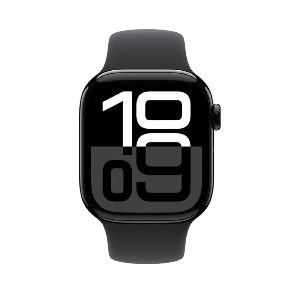 ابل ساعة الإصدار 10 مع الرياضة باند - LTPO OLED / 64 جيجابايت / 46 مم / متوسط/ كبير / بلوتوث / واي-فاي / جيت أسود ذكي