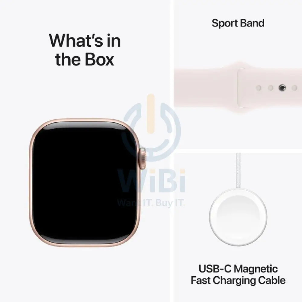 Apple Watch Series 10 with Sport Band - LTPO OLED / 64GB / 46mm / Medium/Large / Bluetooth / Wi-Fi / Light Blush Smart