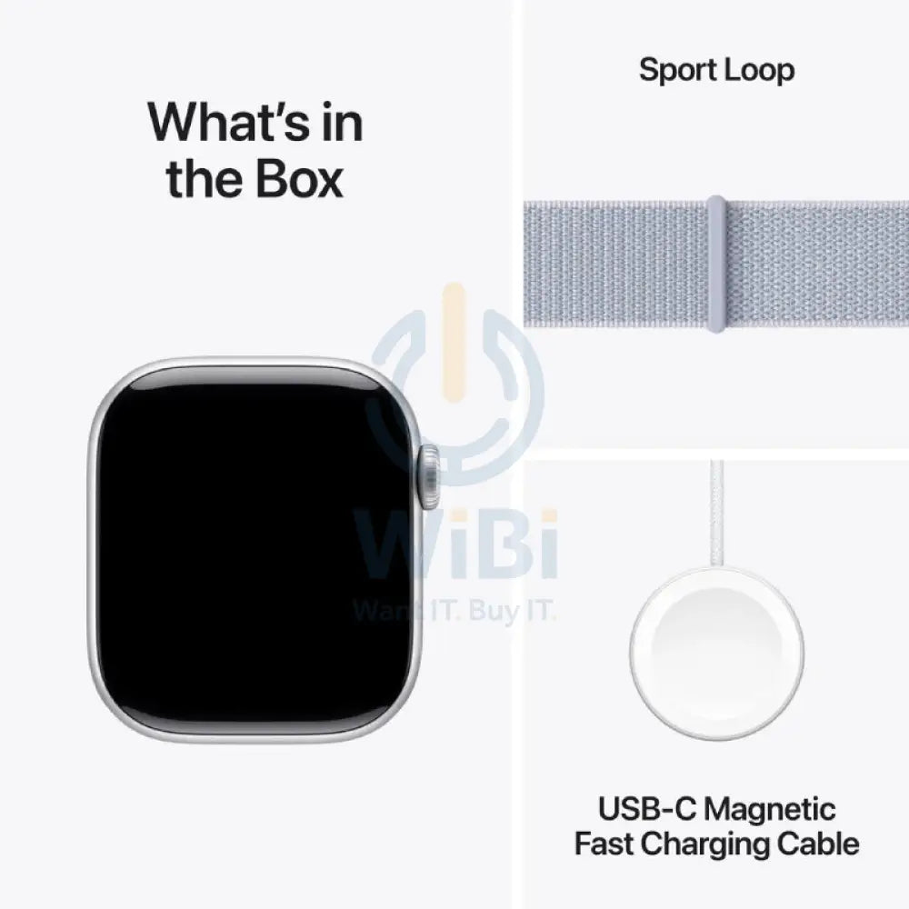Apple Watch Series 10 with Sport Loop - LTPO OLED / 64GB / 42mm / Bluetooth / Wi-Fi / Blue Cloud Smart Watches