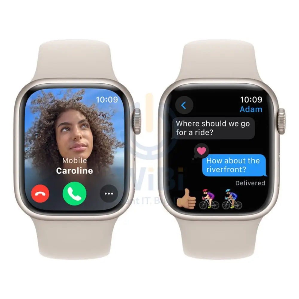ابل ساعة الإصدار 9 مع الرياضة باند - LTPO OLED / 45 مم / بلوتوث / بلوتوث واي-فاي / خلوي / ستارلايت ذكي ساعات